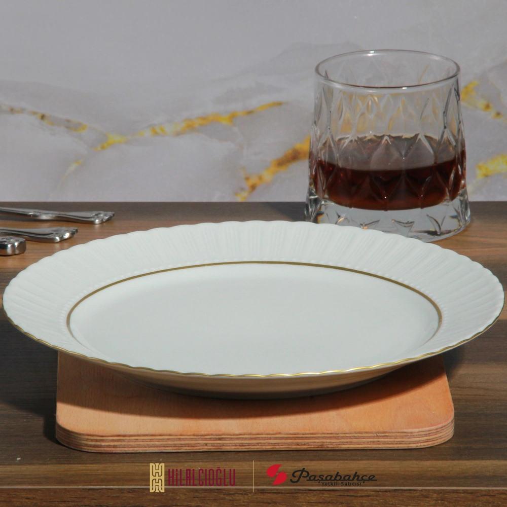 PORLAND PORSELEN SAFİR DÜZ SERVİS TABAK 25 CM