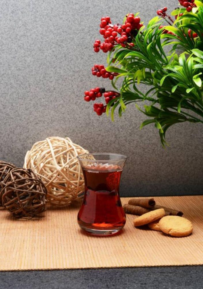 P.BAHÇE ÇAY BARDAĞI 42781 İNCEBELLİ OPTİKLİ  6 LI