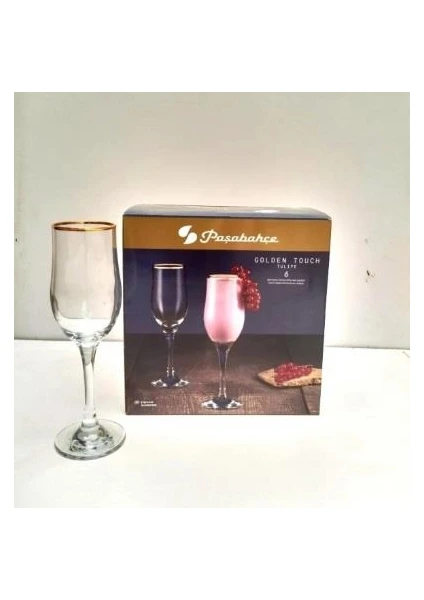P.BAHÇE 44160 TULİPE GOLDEN BARDAK 6 LI YALDIZLI*4