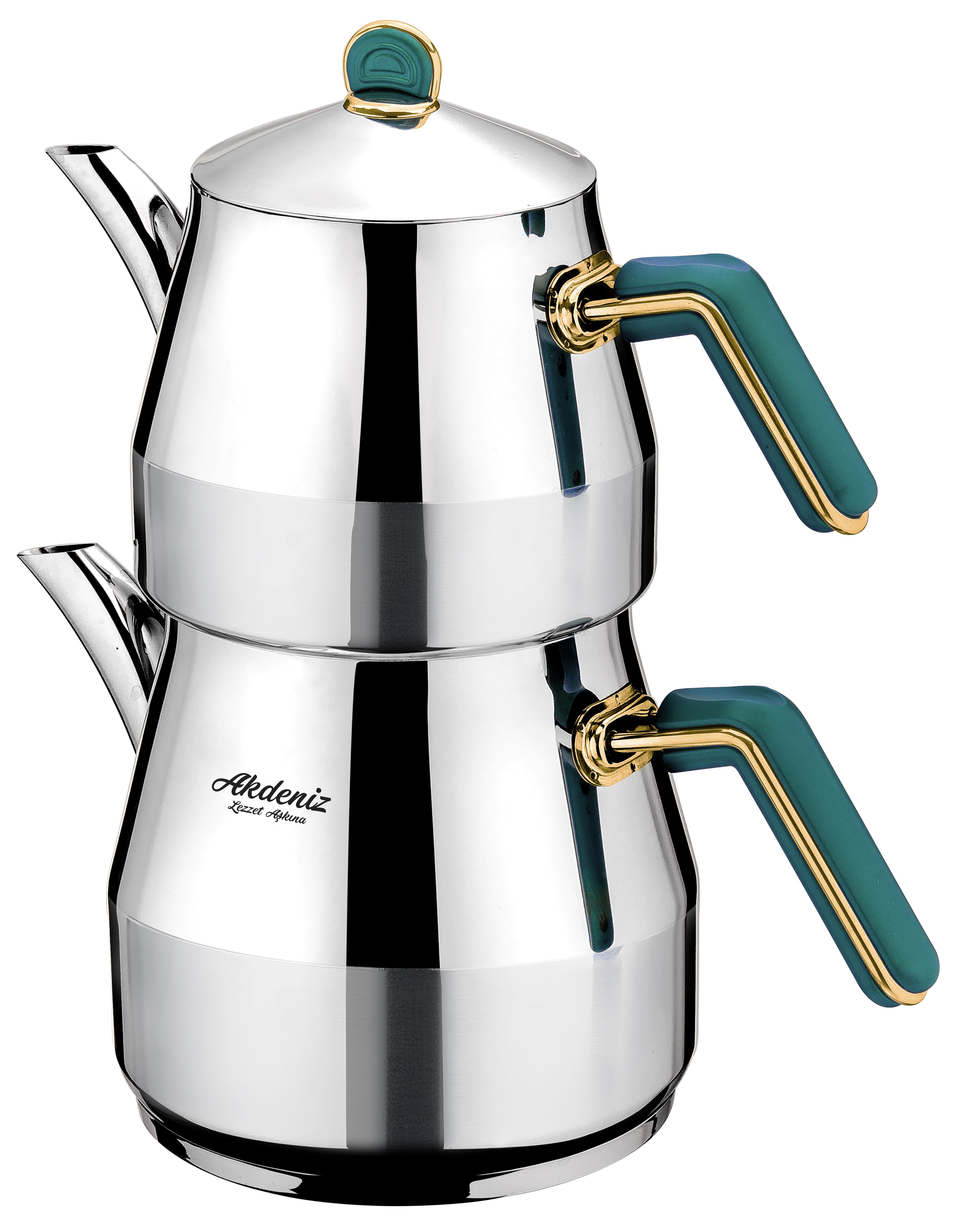 AKDENİZ ELMAS JUMBO YEŞİL ALTIN BAK.KULP ÇAYDANLIK